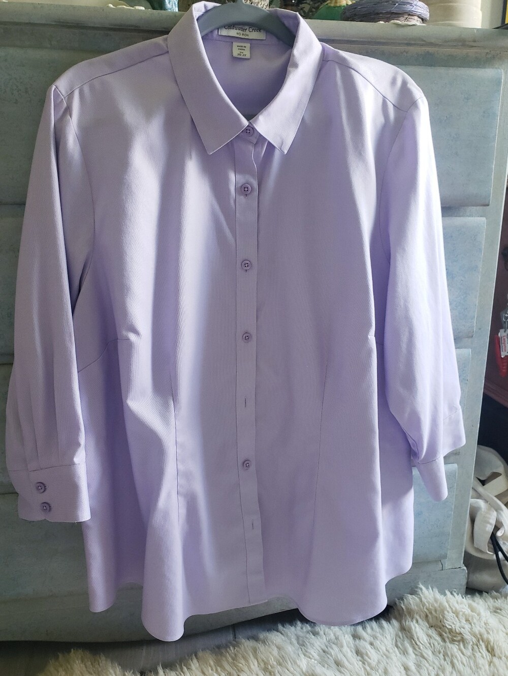 Coldwater Creek No Iron All Cotton Blouse  2X 20-22